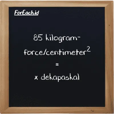 Contoh konversi kilogram-force/centimeter<sup>2</sup> ke dekapaskal (kgf/cm<sup>2</sup> ke daPa)